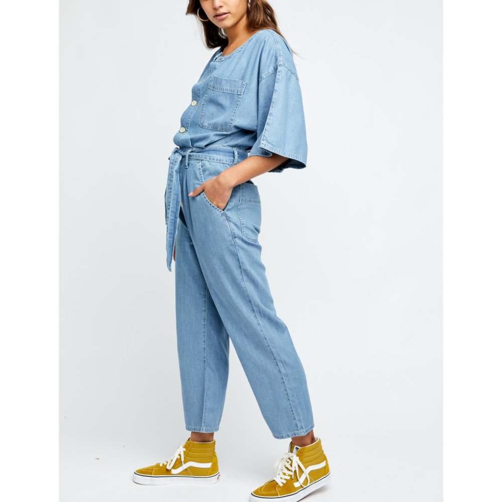 NWT Free People Marley Jumpsuit / Loco Blue